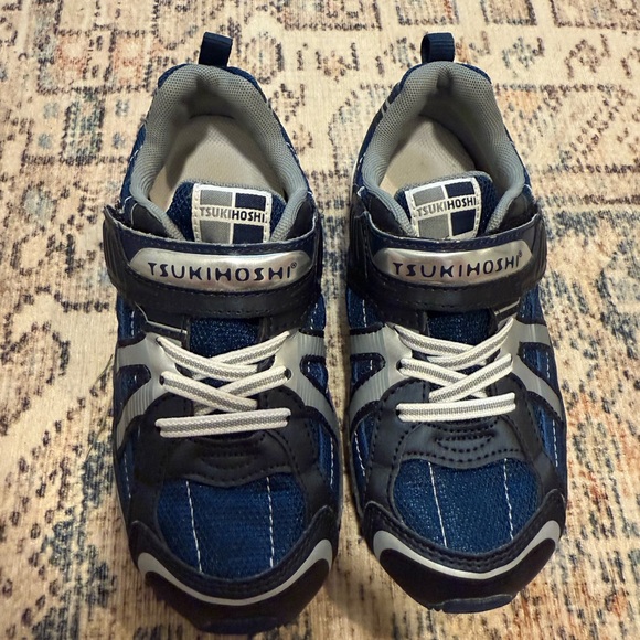 Tsukihoshi Kids Navy and Gray Sneakers - Picture 1 of 9